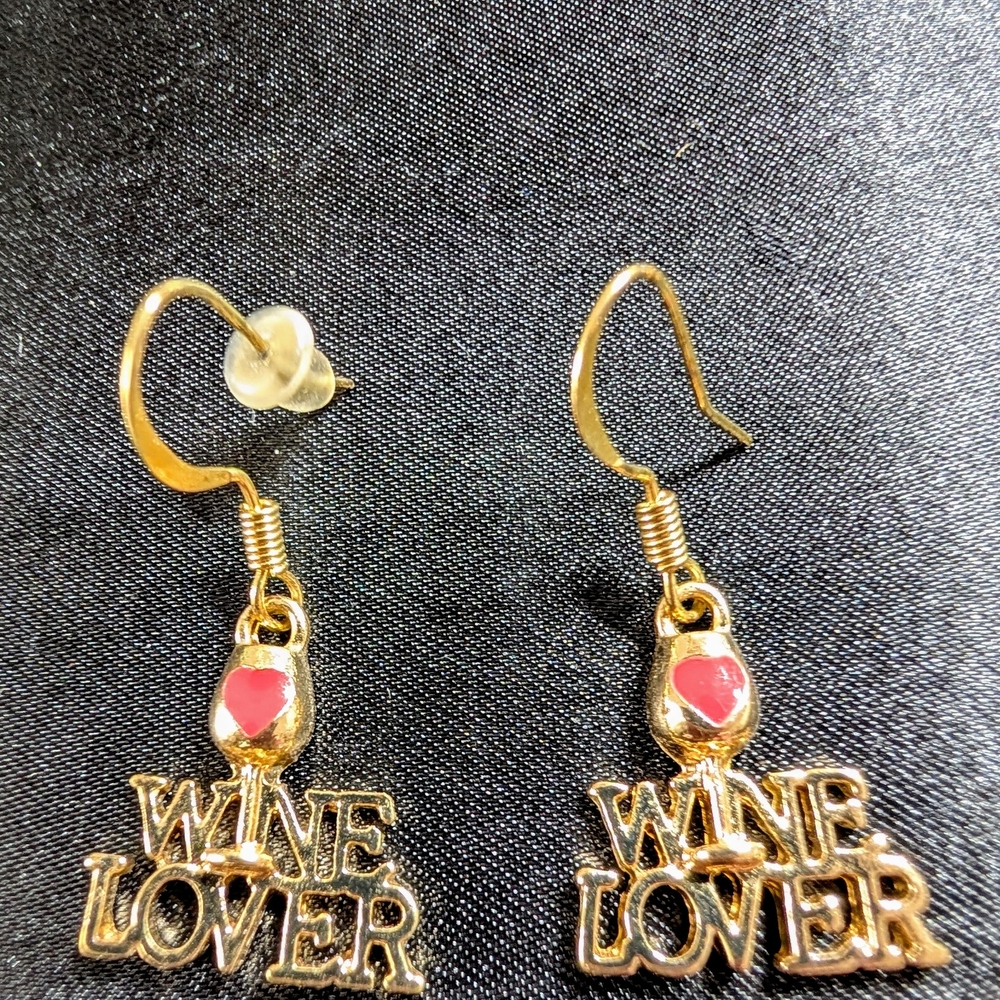 Gold Wine Lover Earrings